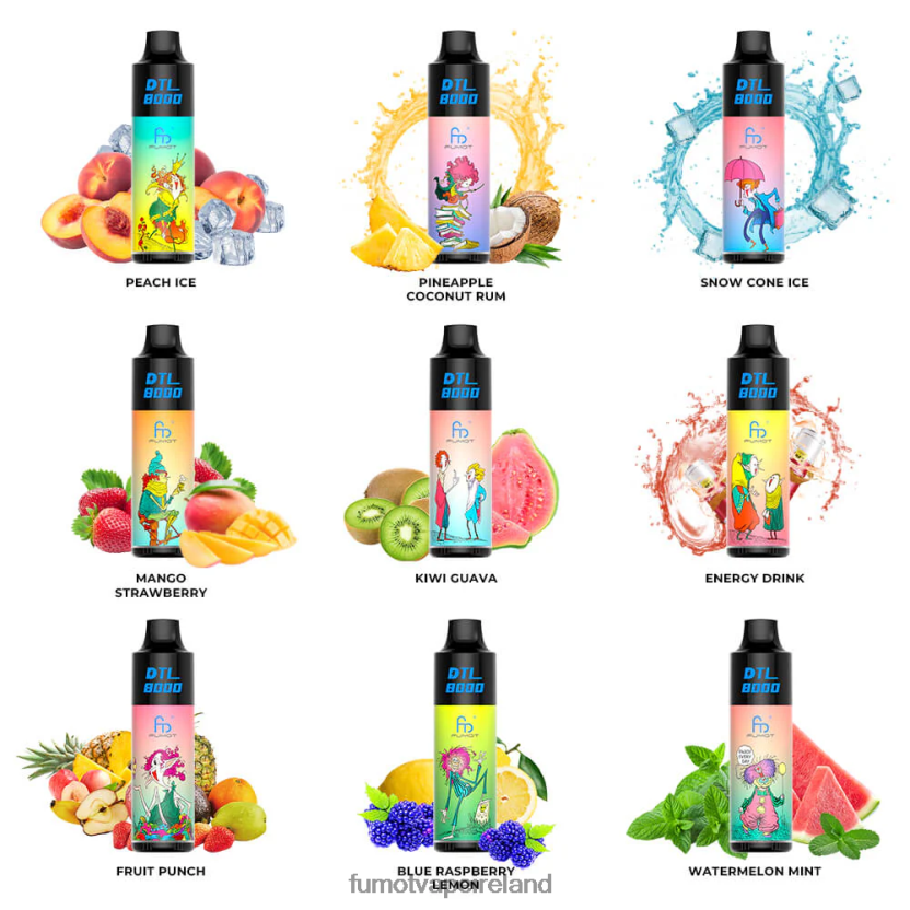 Fumot DTL 8000 Disposable Vape Pen - 16ML (1 Piece) T6F626425 | Fumot Disposable Vape Watermelon Mint